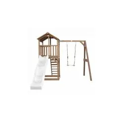 Axi House AXI Beach Tower Avec Balancoire Simple Marron Toboggan Blanc -Jeux d'imitation Soldes B2CD 1001