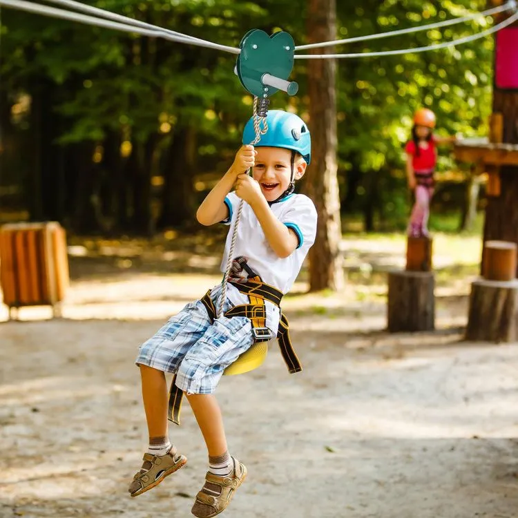 OUTSUNNY Kit Complet Tyrolienne 25 M - Câble épais, Poulie, Poignées Antidérapantes, Assise PE - Accessoires Inclus 4 OUTSUNNY Kit Complet Tyrolienne 25 M - Câble épais, Poulie, Poignées Antidérapantes, Assise PE - Accessoires Inclus – Image 2