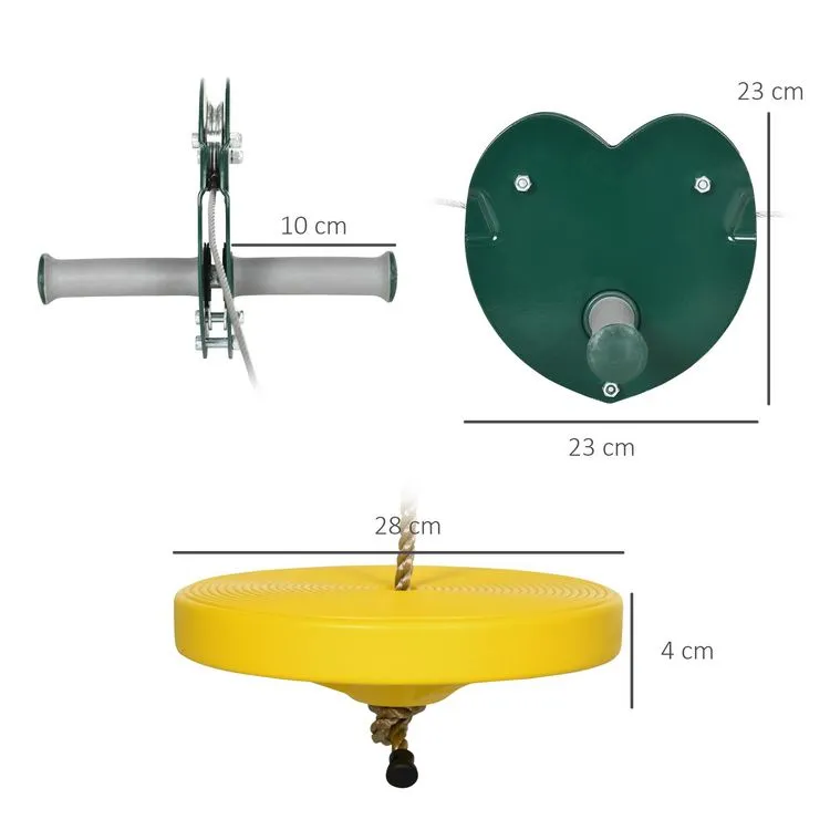 OUTSUNNY Kit Complet Tyrolienne 25 M - Câble épais, Poulie, Poignées Antidérapantes, Assise PE - Accessoires Inclus 5 OUTSUNNY Kit Complet Tyrolienne 25 M - Câble épais, Poulie, Poignées Antidérapantes, Assise PE - Accessoires Inclus – Image 3