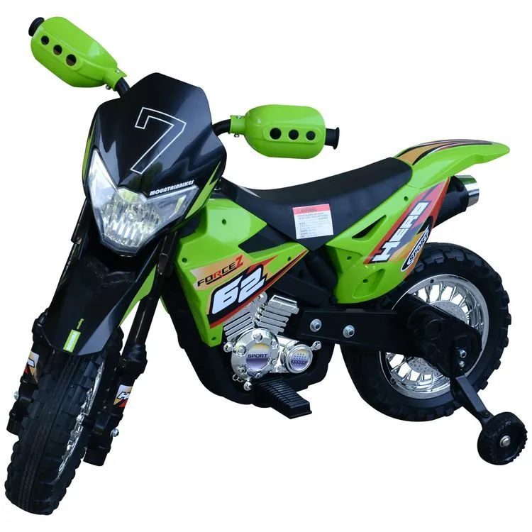HOMCOM Motocross électrique 35 W Enfant 3 à 6 Ans Dim. 109L X 52,5l X 70,5H Cm Roulettes Amovibles Vert 3 HOMCOM Motocross électrique 35 W Enfant 3 à 6 Ans Dim. 109L X 52,5l X 70,5H Cm Roulettes Amovibles Vert