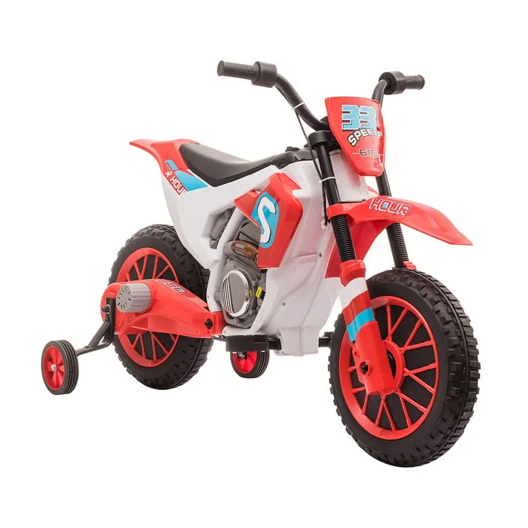 HOMCOM Moto Cross électrique Enfant 3 à 5 Ans 12 V 3-8 Km/h Avec Roulettes Latérales Amovibles Dim. 106,5L X 51,5l X 68H Cm Rouge 3 HOMCOM Moto Cross électrique Enfant 3 à 5 Ans 12 V 3-8 Km/h Avec Roulettes Latérales Amovibles Dim. 106,5L X 51,5l X 68H Cm Rouge
