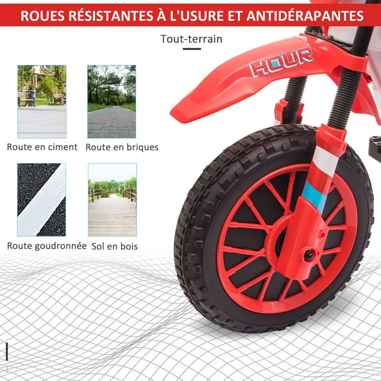 HOMCOM Moto Cross électrique Enfant 3 à 5 Ans 12 V 3-8 Km/h Avec Roulettes Latérales Amovibles Dim. 106,5L X 51,5l X 68H Cm Rouge 8 HOMCOM Moto Cross électrique Enfant 3 à 5 Ans 12 V 3-8 Km/h Avec Roulettes Latérales Amovibles Dim. 106,5L X 51,5l X 68H Cm Rouge – Image 6