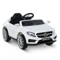 HOMCOM Voiture Véhicule électrique Enfant 6 V 7 Km/h Max. Télécommande Effets Sonores + Lumineux Mercedes GLA AMG Blanc