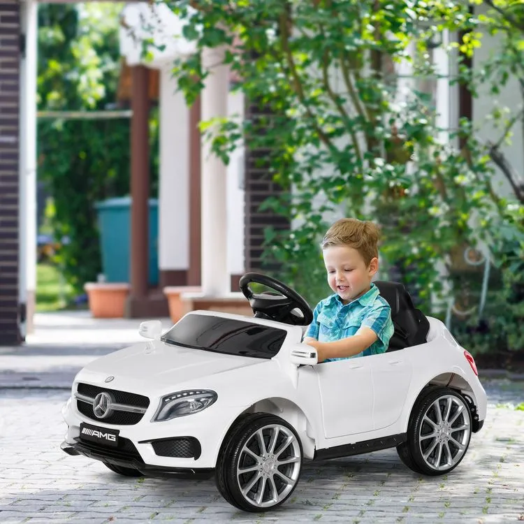 HOMCOM Voiture Véhicule électrique Enfant 6 V 7 Km/h Max. Télécommande Effets Sonores + Lumineux Mercedes GLA AMG Blanc 4 HOMCOM Voiture Véhicule électrique Enfant 6 V 7 Km/h Max. Télécommande Effets Sonores + Lumineux Mercedes GLA AMG Blanc – Image 2