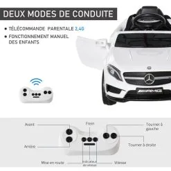 HOMCOM Voiture Véhicule électrique Enfant 6 V 7 Km/h Max. Télécommande Effets Sonores + Lumineux Mercedes GLA AMG Blanc 12 HOMCOM Voiture Véhicule électrique Enfant 6 V 7 Km/h Max. Télécommande Effets Sonores + Lumineux Mercedes GLA AMG Blanc -Jeux d'imitation Soldes B2CD 1210