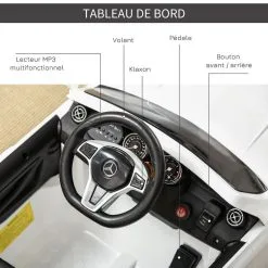HOMCOM Voiture Véhicule électrique Enfant 6 V 7 Km/h Max. Télécommande Effets Sonores + Lumineux Mercedes GLA AMG Blanc 13 HOMCOM Voiture Véhicule électrique Enfant 6 V 7 Km/h Max. Télécommande Effets Sonores + Lumineux Mercedes GLA AMG Blanc -Jeux d'imitation Soldes B2CD 1211
