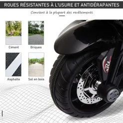 HOMCOM Moto électrique Pour Enfants 3 Roues 6 V 3 Km/h Effets Lumineux Et Sonores Rouge 13 HOMCOM Moto électrique Pour Enfants 3 Roues 6 V 3 Km/h Effets Lumineux Et Sonores Rouge -Jeux d'imitation Soldes B2CD 1270