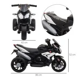 HOMCOM Moto électrique Pour Enfants 3 Roues 6 V 3 Km/h Effets Lumineux Et Sonores Noir 10 HOMCOM Moto électrique Pour Enfants 3 Roues 6 V 3 Km/h Effets Lumineux Et Sonores Noir -Jeux d'imitation Soldes B2CD 1273