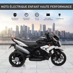 HOMCOM Moto électrique Pour Enfants 3 Roues 6 V 3 Km/h Effets Lumineux Et Sonores Noir 11 HOMCOM Moto électrique Pour Enfants 3 Roues 6 V 3 Km/h Effets Lumineux Et Sonores Noir -Jeux d'imitation Soldes B2CD 1274