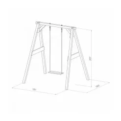 Axi House AXI Portique Simple En Bois 1 Balançoire Marron Blanc 160x181x207cm -Jeux d'imitation Soldes B2CD 1282