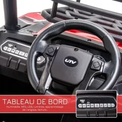 HOMCOM Voiture électrique Enfant 3 à 8 Ans - Buggy Quad électrique 120 W - V. Max. 6 Km/h - Télécommande - Effets Lumineux Sonores - Rouge -Jeux d'imitation Soldes B2CD 1353