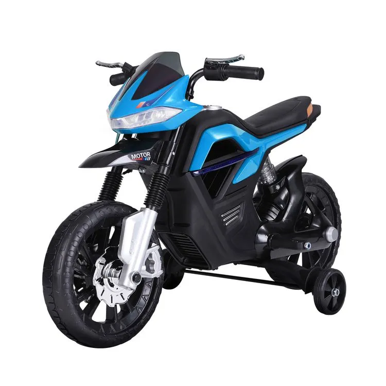 HOMCOM Moto électrique Pour Enfants 25 W 6 V 3 Km/h Effets Lumineux Et Sonores Roulettes Amovibles Bleu 3 HOMCOM Moto électrique Pour Enfants 25 W 6 V 3 Km/h Effets Lumineux Et Sonores Roulettes Amovibles Bleu