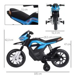 HOMCOM Moto électrique Pour Enfants 25 W 6 V 3 Km/h Effets Lumineux Et Sonores Roulettes Amovibles Bleu 10 HOMCOM Moto électrique Pour Enfants 25 W 6 V 3 Km/h Effets Lumineux Et Sonores Roulettes Amovibles Bleu -Jeux d'imitation Soldes B2CD 1377