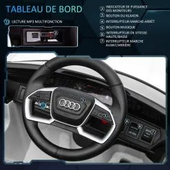 HOMCOM Voiture Véhicule électrique Enfant E-tron Sportback S Line 12 V - V. Max. 8 Km/h - Effets Sonores, Lumineux - Télécommande, Port USB, MP3 - Blanc -Jeux d'imitation Soldes B2CD 1410