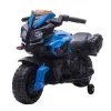 HOMCOM Moto électrique Enfant 6 V 3 Km/h Effet Lumineux Et Sonore Roulettes Amovibles Repose-pied Valises Latérales Métal PP Bleu Noir -Jeux d'imitation Soldes B2CD 1435