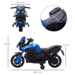 HOMCOM Moto électrique Enfant 6 V 3 Km/h Effet Lumineux Et Sonore Roulettes Amovibles Repose-pied Valises Latérales Métal PP Bleu Noir 10 HOMCOM Moto électrique Enfant 6 V 3 Km/h Effet Lumineux Et Sonore Roulettes Amovibles Repose-pied Valises Latérales Métal PP Bleu Noir -Jeux d'imitation Soldes B2CD 1437