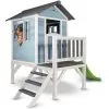 Axi House AXI Maisonnette Lodge XL En Bois Bleue Toboggan Vert -Jeux d'imitation Soldes B2CD 1451