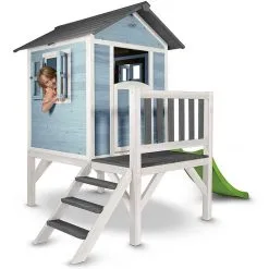 Axi House AXI Maisonnette Lodge XL En Bois Bleue Toboggan Vert