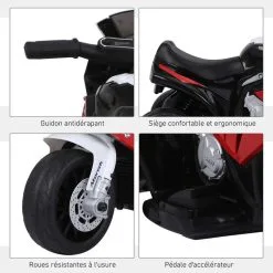 BMW Moto électrique Pour Enfants 3 Roues 6 V 2,5 Km/h Effets Lumineux Et Sonores Rouge BMW S1000 RR -Jeux d'imitation Soldes B2CD 1460