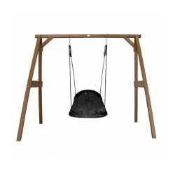 Axi House AXI Portique En Bois Marron Avec Balançoire Siège Nid Ovale 160x254x207cm