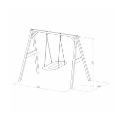 Axi House AXI Portique En Bois Blanc Marron Avec Balançoire Siège Nid Ovale 160x254x207cm -Jeux d'imitation Soldes B2CD 1475