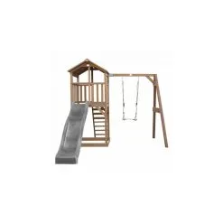 Axi House AXI Beach Tower Avec Balancoire Simple Marron Toboggan Gris -Jeux d'imitation Soldes B2CD 1540