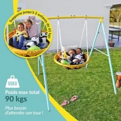 JUMP POWER Balancoire Enfant Tiny Swing - Portique Balancoire Nid D Oiseau - 2 Enfants à La Fois - Poids Max 90 Kgs - Idéal Petits Jardins -Jeux d'imitation Soldes B2CD 1549