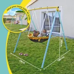 JUMP POWER Balancoire Enfant Tiny Swing - Portique Balancoire Nid D Oiseau - 2 Enfants à La Fois - Poids Max 90 Kgs - Idéal Petits Jardins -Jeux d'imitation Soldes B2CD 1550