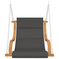 VIDAXL Balancelle Avec Coussin Bois Courbe Massif Avec Finition Teck -Jeux d'imitation Soldes B2CD 1643