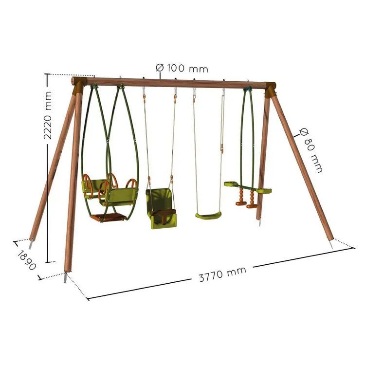 Soulet Portique En Bois SUZANNE - 3,77x1,89x2,20 5 Soulet Portique En Bois SUZANNE - 3,77x1,89x2,20 – Image 3