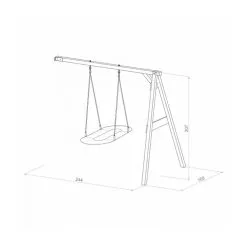 Axi House AXI Portique Mural En Bois Blanc Marron Avec Balancoire Siège Nid Ovale 160x244x207cm -Jeux d'imitation Soldes B2CD 1712