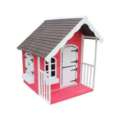Habitat Et Jardin Maisonnette Ben - 122.5 X 130 X 140 Cm - Rouge/Blanc