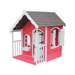 Habitat Et Jardin Maisonnette Ben - 122.5 X 130 X 140 Cm - Rouge/Blanc -Jeux d'imitation Soldes B2CD 1733