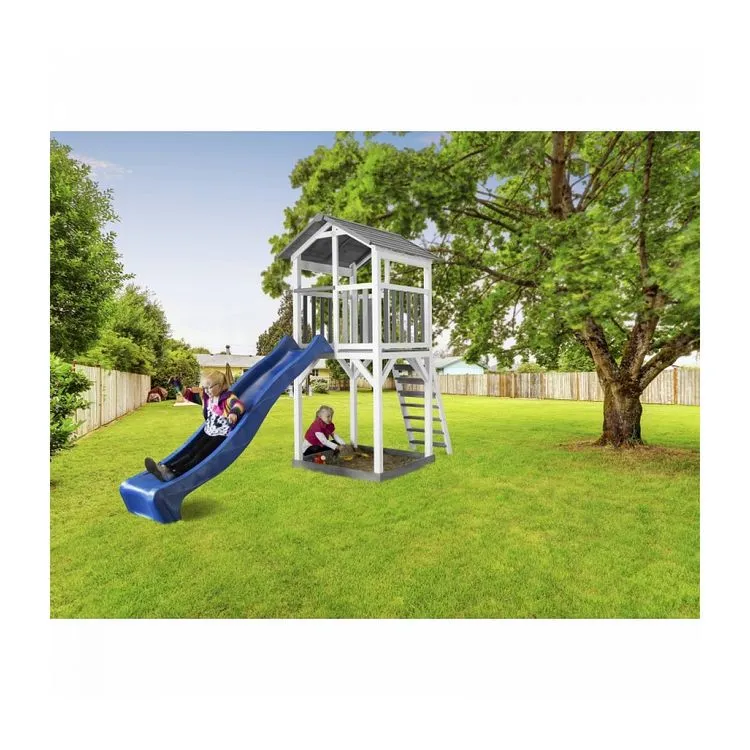 Axi House AXI Structure De Jeu Beach Tower Gris Blanc Avec Toboggan Bleu 5 Axi House AXI Structure De Jeu Beach Tower Gris Blanc Avec Toboggan Bleu – Image 3