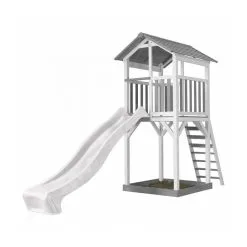 Axi House AXI Structure De Jeu Beach Tower Blanc Gris Avec Toboggan Blanc