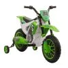 HOMCOM Moto Cross électrique Pour Enfant 3 à 5 Ans 12 V 3-8 Km/h Avec Roulettes Latérales Amovibles Dim. 106,5L X 51,5l X 68H Cm Vert -Jeux d'imitation Soldes B2CD 1825