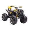 HOMCOM Voiture 4x4 Quad Buggy électrique Enfant 12 V 5 Km/h Max. Effets Lumineux Sonores Selle Avec Dossier Porte-bagage Avant Métal PP Jaune Noir -Jeux d'imitation Soldes B2CD 1850