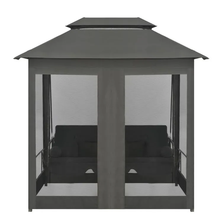 VIDAXL Balancelle Convertible A Auvent Anthracite 220x160x240 Cm Acier 7 VIDAXL Balancelle Convertible A Auvent Anthracite 220x160x240 Cm Acier – Image 5