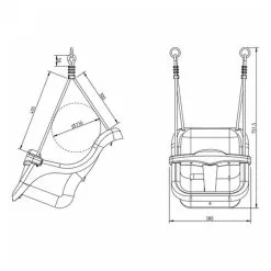 Axi House AXI Baby Swing Marron Avec Assise Gris Et Blanche -Jeux d'imitation Soldes B2CD 1909