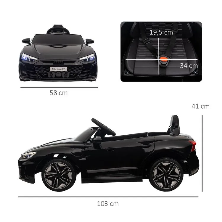HOMCOM Véhicule électrique Enfant Audi RS E-tron GT V. Max. 5 Km/h Télécommande Effets Sonores + Lumineux Noir 5 HOMCOM Véhicule électrique Enfant Audi RS E-tron GT V. Max. 5 Km/h Télécommande Effets Sonores + Lumineux Noir – Image 3