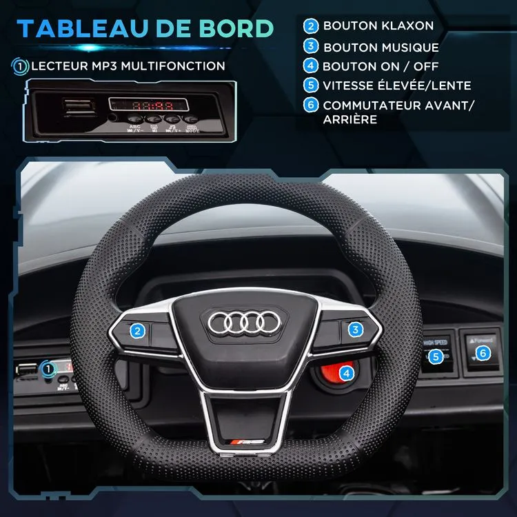 HOMCOM Véhicule électrique Enfant Audi RS E-tron GT V. Max. 5 Km/h Télécommande Effets Sonores + Lumineux Noir 8 HOMCOM Véhicule électrique Enfant Audi RS E-tron GT V. Max. 5 Km/h Télécommande Effets Sonores + Lumineux Noir – Image 6