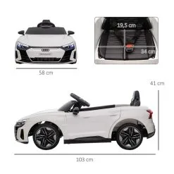 HOMCOM Véhicule électrique Enfant Audi RS E-tron GT V. Max. 5 Km/h Télécommande Effets Sonores + Lumineux Blanc -Jeux d'imitation Soldes B2CD 1939