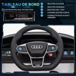 HOMCOM Véhicule électrique Enfant Audi RS E-tron GT V. Max. 5 Km/h Télécommande Effets Sonores + Lumineux Blanc -Jeux d'imitation Soldes B2CD 1942
