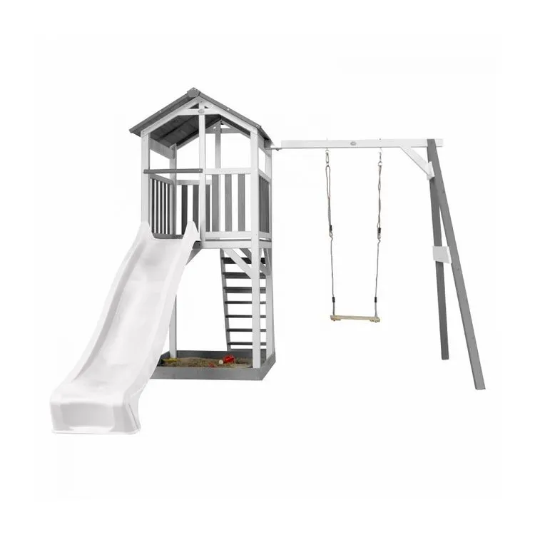 Axi House AXI Structure De Jeu Beach Tower Blanc Gris Avec 1 Balancoire Et Toboggan Blanc Et Bac à Sable 4 Axi House AXI Structure De Jeu Beach Tower Blanc Gris Avec 1 Balancoire Et Toboggan Blanc Et Bac à Sable – Image 2