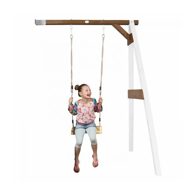 Axi House AXI Portique Mural En Bois Blanc Marron 1 Balançoire 160x171x207cm 4 Axi House AXI Portique Mural En Bois Blanc Marron 1 Balançoire 160x171x207cm – Image 2