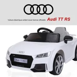 HOMCOM Véhicule électrique Enfant TT RS 12 V 35 W V. Max. 3 Km/h Télécommande Effets Sonores + Lumineux Blanc -Jeux d'imitation Soldes B2CD 2010