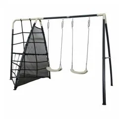 Axi House Aire De Jeux Avec Balançoire Double Et Portique Antraciet/crème