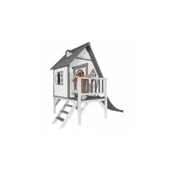 Axi House AXI Beach Cabin XL Maisonnette Gris Blanc Toboggan Gris -Jeux d'imitation Soldes B2CD 2099