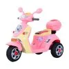 HOMCOM Moto Scooter électrique Pour Enfants 6 V Env. 3 Km/h 3 Roues Et Topcase Effet Lumineux Et Sonore Rose -Jeux d'imitation Soldes B2CD 2112
