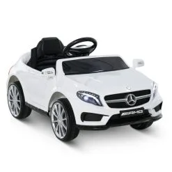 HOMCOM Voiture Véhicule électrique Enfant 6 V Vitesse 3 Km/h Télécommande Effets Sonores + Lumineux Mercedes GLA AMG Blanc